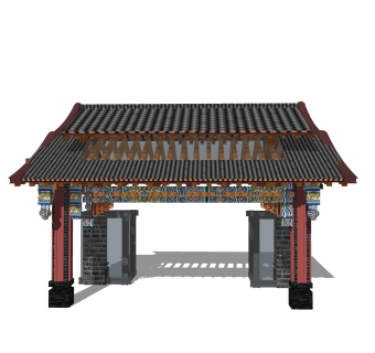 精品景区大门sketchup模型集下载