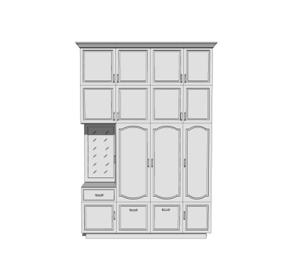 现代简约衣柜草图大师模型，衣柜SKP模型下载