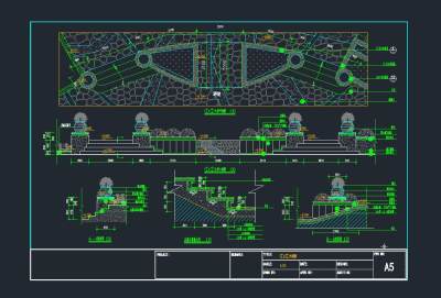 某中心庭园景观设计施工图,cad建筑图纸免费下载