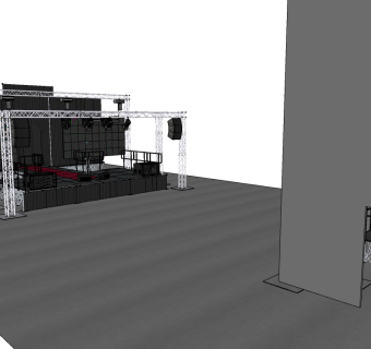 现代舞台草图大师模型，舞台SU模型下载