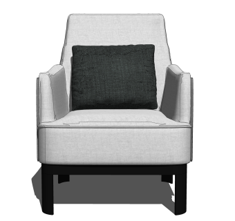 创意轻奢单人沙发椅草图大师模型，沙发SU模型下载