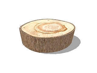 自然风<em>树</em>轮凳子草图大师模型，凳子su模型下载