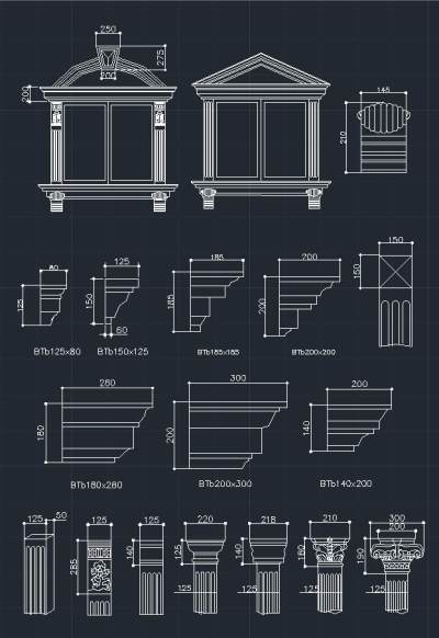 欧陆建材构件图库，窗套CAD图纸下载