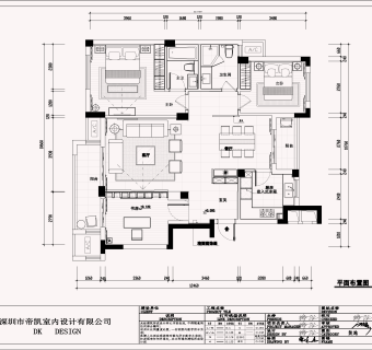 祥细家装户型图三居CAD，免费下载