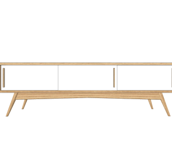 北欧实木电视柜sketchup模型，电视柜草图大师模型下载