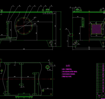 液压机油箱CAD图纸，油箱CAD设计图纸下载