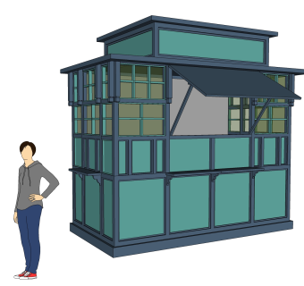 复古旧上海报亭sketchup模型下载