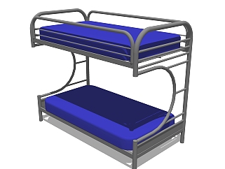儿童<em>床高低</em>床铺草图大师模型，儿童床SU模型下载