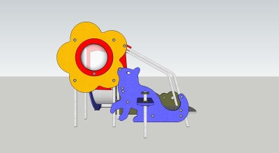 现代儿童滑梯草图大师模型，滑梯sketchup模型