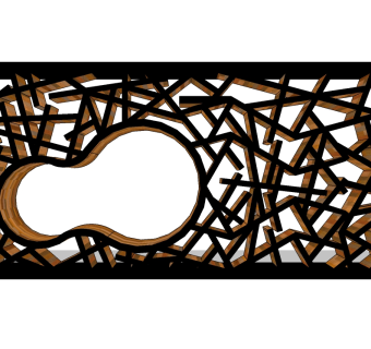 现代景观墙SU模型下载，景观墙skb模型分享