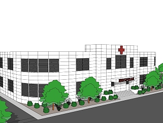 现代<em>医院</em>模型su下载，<em>医院</em>sketchup模型分享