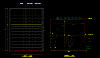 地下商场入口玻璃雨棚施工图，cad图纸下载