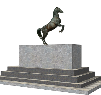 骏马雕塑su模型,摆件草图大师模型下载