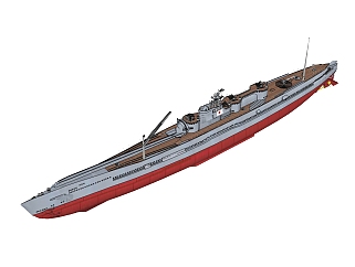 日本伊-400型大型载机潜艇SU模型，潜艇草图大师模型下载