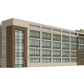 现代办公楼草图大师模型，办公楼sketchup模型免费下载
