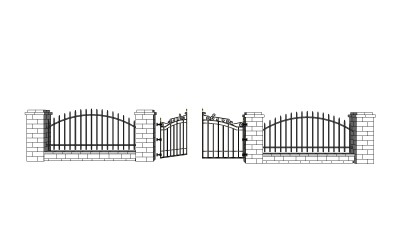 现代别墅围墙栏杆su模型下载、别墅围墙栏杆草图大师模型下载
