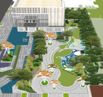 新中式合肥蓝光林肯公园示范区su模型