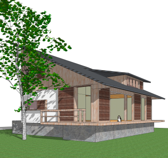现代独栋别墅su模型免费下载，sketchup别墅草图大师模型