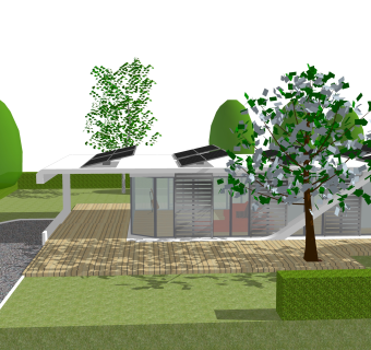 现代阳光房SU模型，阳光房SKB文件下载