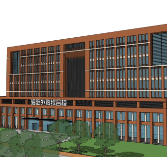 现代外科综合楼医院草图大师模型，医院su模型下载