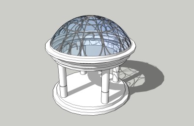 欧式凉亭草图大师模型，凉亭sketchup模型下载