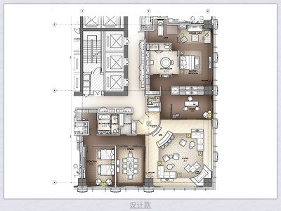 外国风室内户型图设计