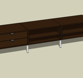 现代简约电视柜草图大师模型，电视柜sketchup模型下载