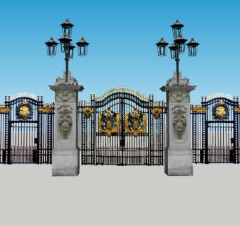欧式草图大师大门su模型，sketchup入口大门skp模型下载
