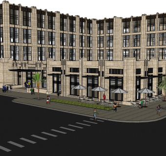 新中式休闲建筑会所模型，sketchup模型免费下载