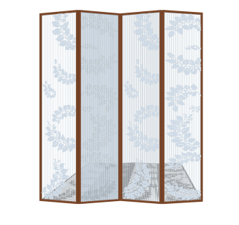 现代屏风隔断su模型，屏风草图大师模型下载