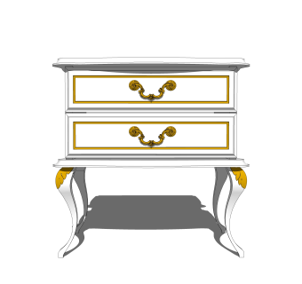 欧式床头柜草图大师模型，床头柜SKP模型下载