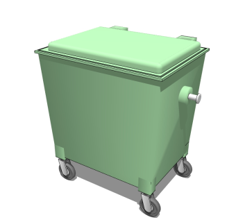 现代塑料环保垃圾桶草图大师模型，垃圾桶SU模型下载