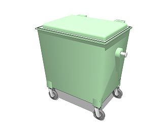 现代塑料环保垃圾桶草图大师模型，垃圾桶SU模型下载