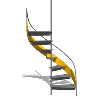 现代钢结构螺旋楼梯草图大师模型，钢结构螺旋楼梯sketchup模型免费下载