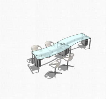 现代玻璃会议桌草图大师模型，会议桌sketchup模型下载