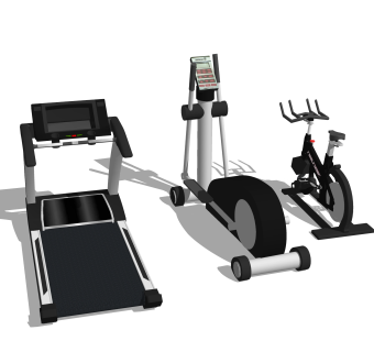 现代运动器材草图大师模型，运动器材SKB文件下载