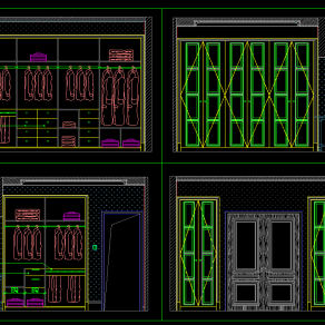 全套标准衣柜CAD图库，衣柜CAD图纸下载
