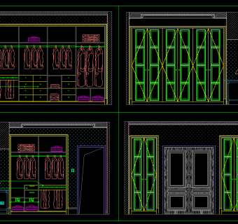 全套标准衣柜CAD图库，衣柜CAD图纸下载