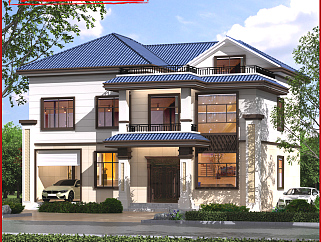 新中式网红二层楼房别墅设计图，乡村房屋自建房简单房子图纸