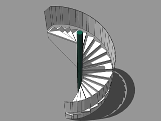 <em>旋转</em>楼梯草图大师模型，楼梯sketchup模型下载