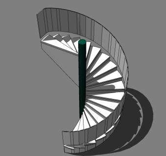 旋转楼梯草图大师模型，楼梯sketchup模型下载
