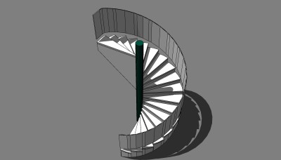 旋转楼梯草图大师模型，楼梯sketchup模型下载