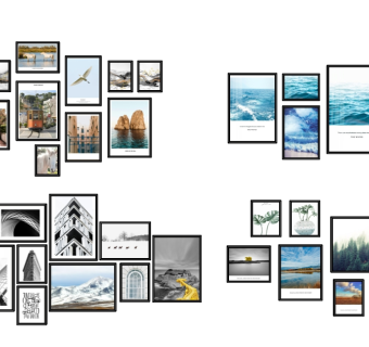 现代装饰画照片墙skb模型分享，装饰画sketchup模型下载