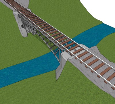 铁路桥草图大师模型设计下载，sketchup铁路桥su模型分享