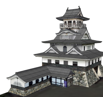 日式城堡草图大师模型下载、日式城堡su模型下载