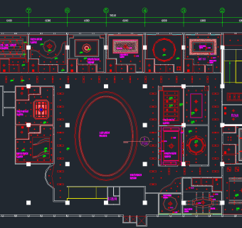 某酒店中餐厅设计图cad施工图下载、某酒店中餐厅设计图dwg文件下载