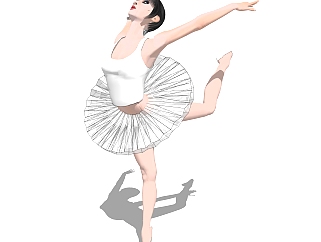 跳舞的舞蹈家草图大师模型，舞蹈家su模型下载