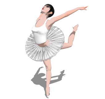 跳舞的舞蹈家草图大师模型，舞蹈家su模型下载