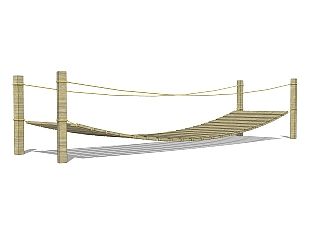 吊桥草图大师模型设计下载，sketchup吊桥su模型分享