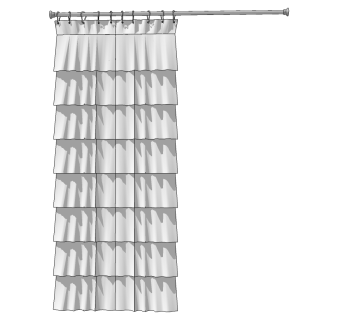 现代窗帘草图大师模型下载、现代窗帘su模型下载